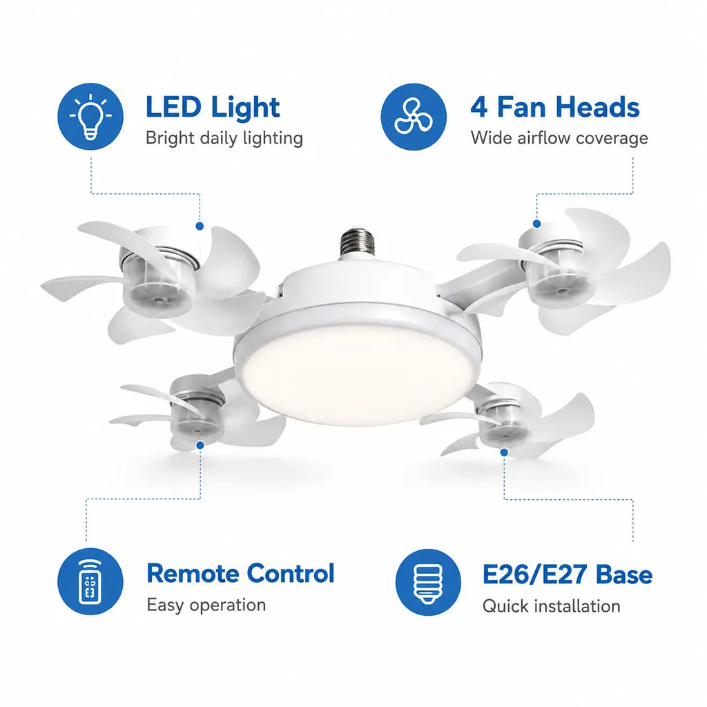 Smart Screw-In Ceiling Fan & Light