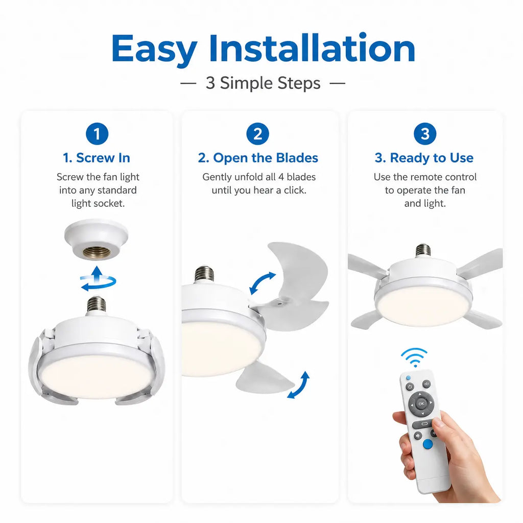 Smart Screw-In Ceiling Fan & Light