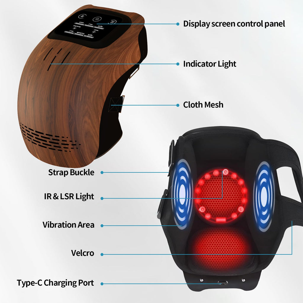 Intelligent Home Use Electric Intelligent Kneading Heating Knee Massager Rechargeable Pain Relief Infrared Laser Vibration Knee Massager - Xdovia Store