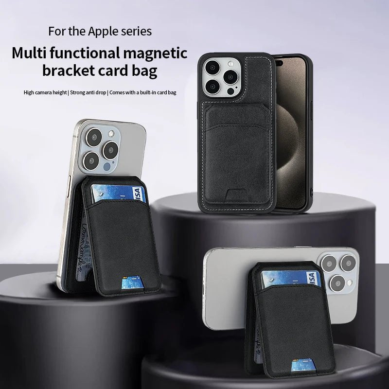 Magsafe Magnetic Leather Wallet Holder Case for all Iphone Card Holder Phone Bag Cover Accessories - Xdovia Store