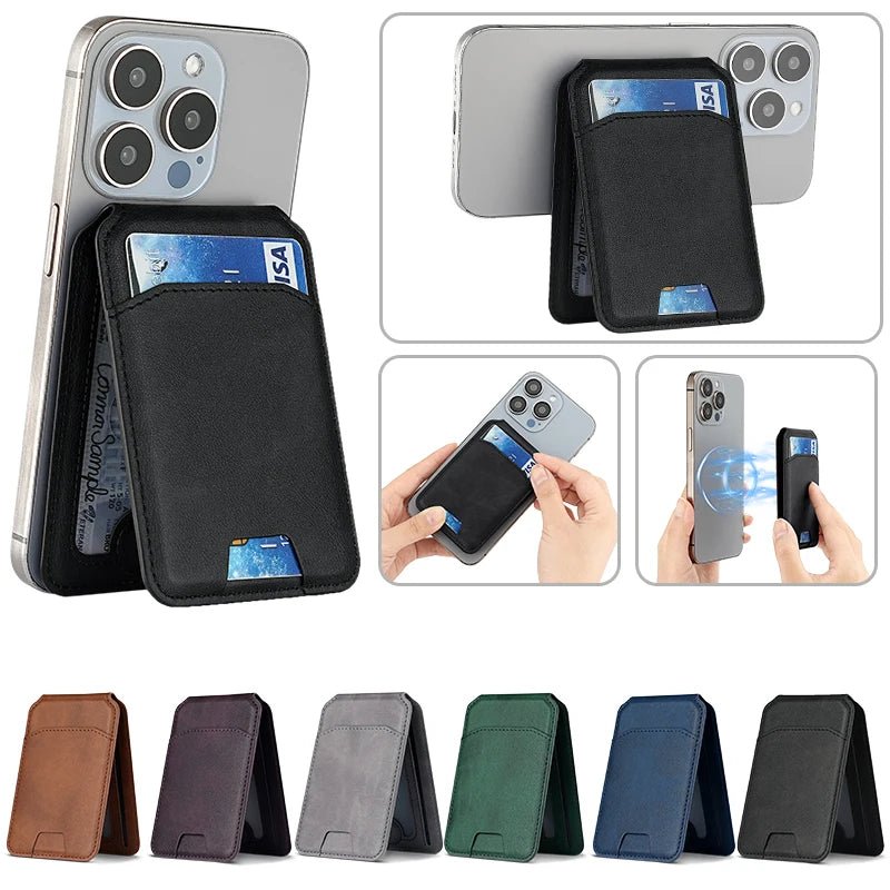 Magsafe Magnetic Leather Wallet Holder Case for all Iphone Card Holder Phone Bag Cover Accessories - Xdovia Store