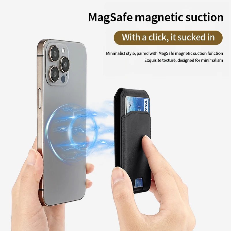 Magsafe Magnetic Leather Wallet Holder Case for all Iphone Card Holder Phone Bag Cover Accessories - Xdovia Store