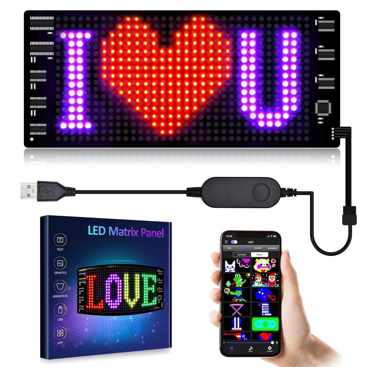 Programmable Car LED Sign Full-color Advertising Screen Ultra-thin Custom Text Pattern Animation - Xdovia Store