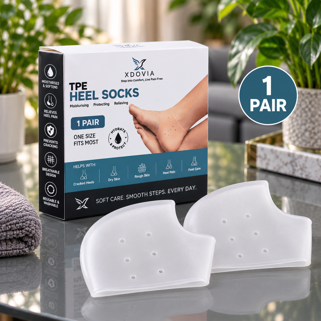 XDOVIA TPE Heel Socks – Heel Protectors for Dry & Cracked Heels