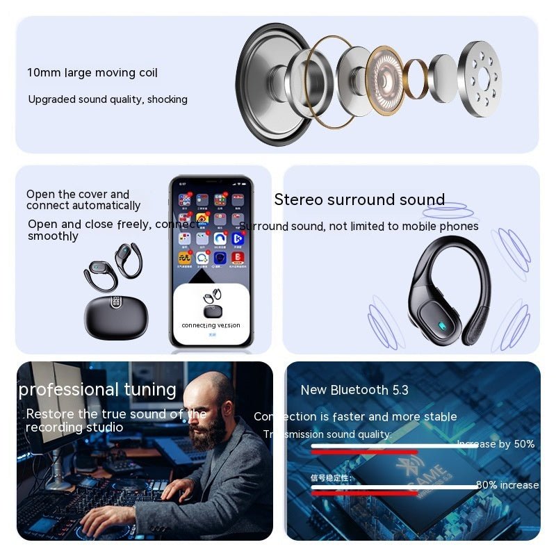 Smart Bluetooth 5.3 Wireless Headset with Noise Reduction & HD Calls - Xdovia Store